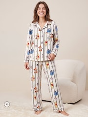 Character Green Disney Ladies Winnie The Pooh Button Up Pyjamas - Image 2 of 11