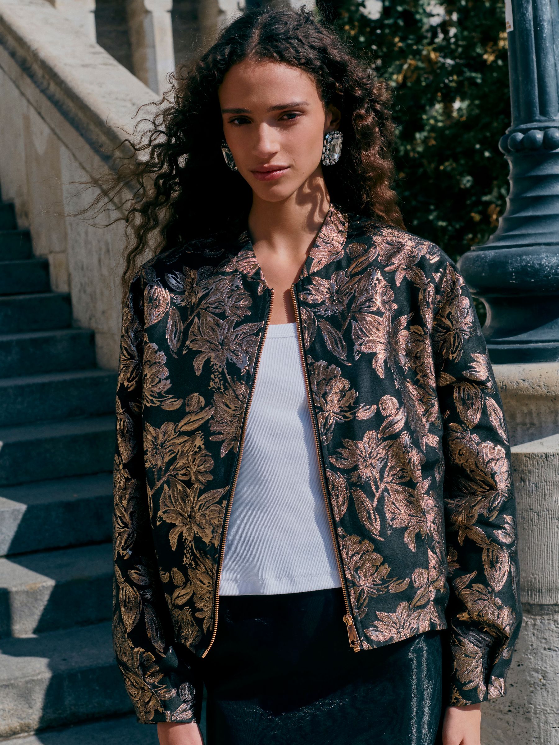 Buy Black/Gold Jacquard Bomber Jacket from Next Australia Buy Black/Gold Jacquard Bomber Jacket from Next Australia