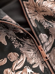 Black/Gold Jacquard Bomber Jacket - Image 7 of 8