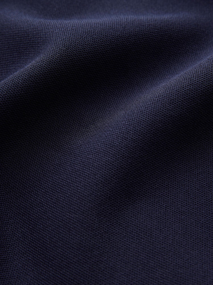 Navy Blue Smart Zip Through Knitted Collar Jacket - Image 8 of 8