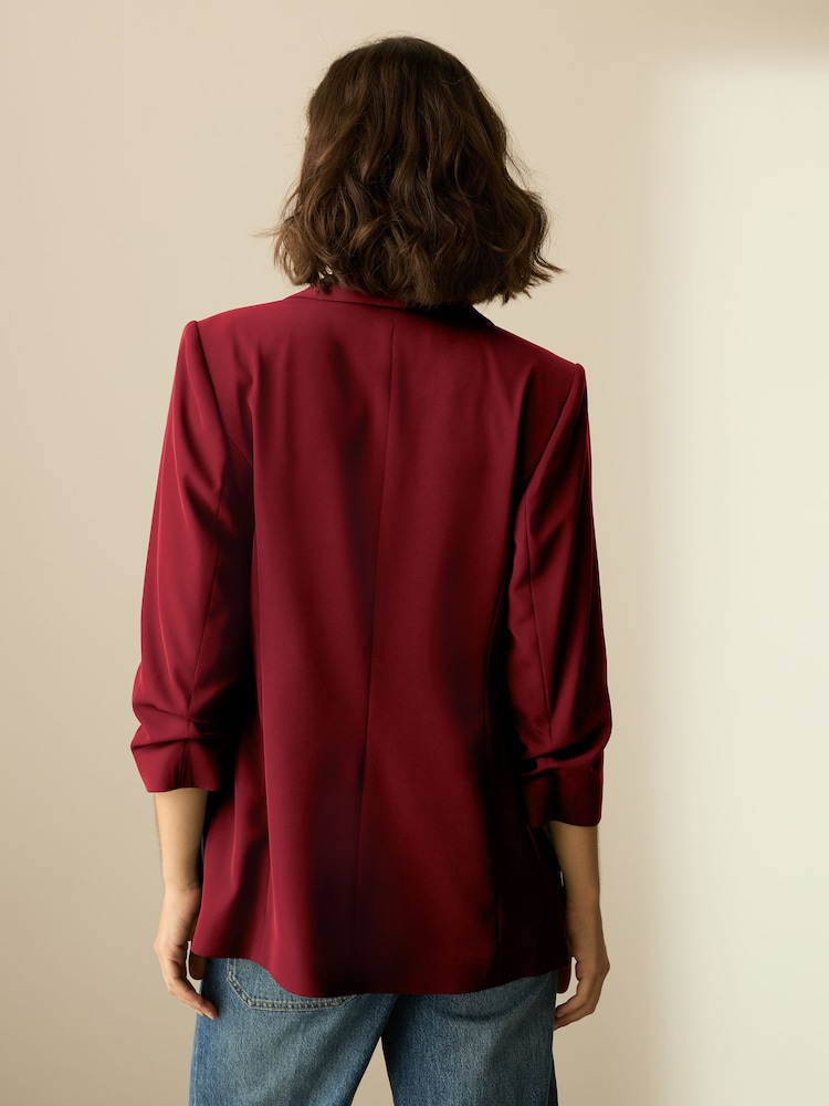 Rot - Entspannter Blazer mit gerafften Ärmeln - Bild 2 von 7 Rot - Entspannter Blazer mit gerafften Ärmeln - Bild 2 von 7