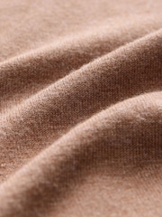 Camel Brown Soft Touch V-Neck Cotton Rich Button Up Cardigan - Image 8 of 8