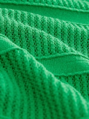 Green Bright Lightweight Mesh Stitch Hooded Cardigan - Image 7 of 8
