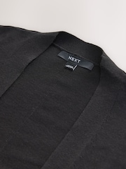 Black Soft Touch Longline Cardigan With Cotton - Image 6 of 7