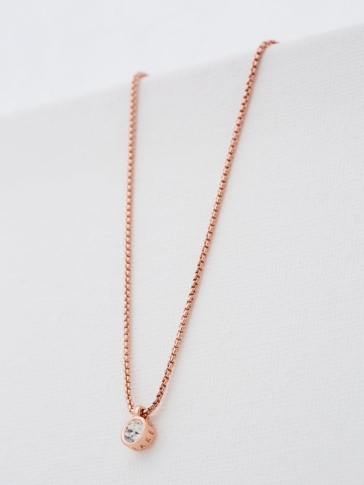 Ted Baker Rose Gold Tone SININAA: Crystal Pendant Necklace - Image 1 of 8