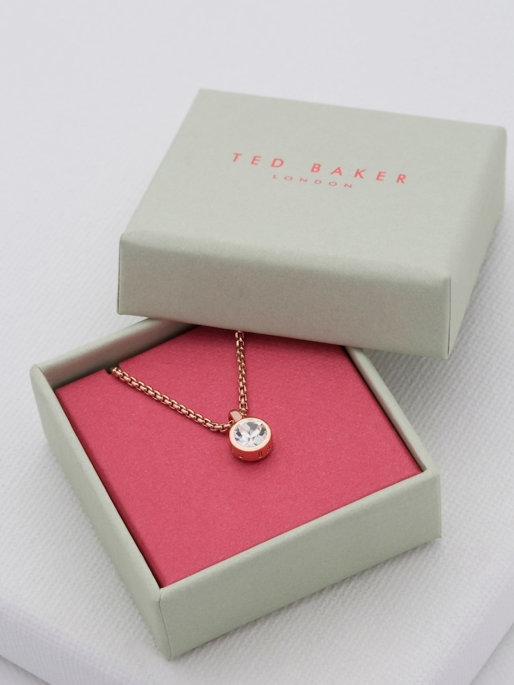 Rozegouden tinten - Ted Baker SININAA: Crystal Pendant Necklace - Image 6 of 8
