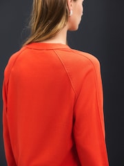 Bright Orange Soft Touch V-Neck Button Up Cardigan with Cotton - Image 4 of 7