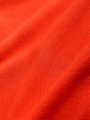 Bright Orange Soft Touch V-Neck Button Up Cardigan with Cotton - Image 7 of 7