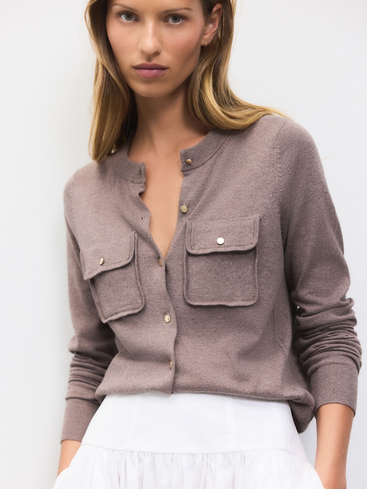 Mole Soft Touch Pocket Front Cardigan With Cotton - Image 1 of 8