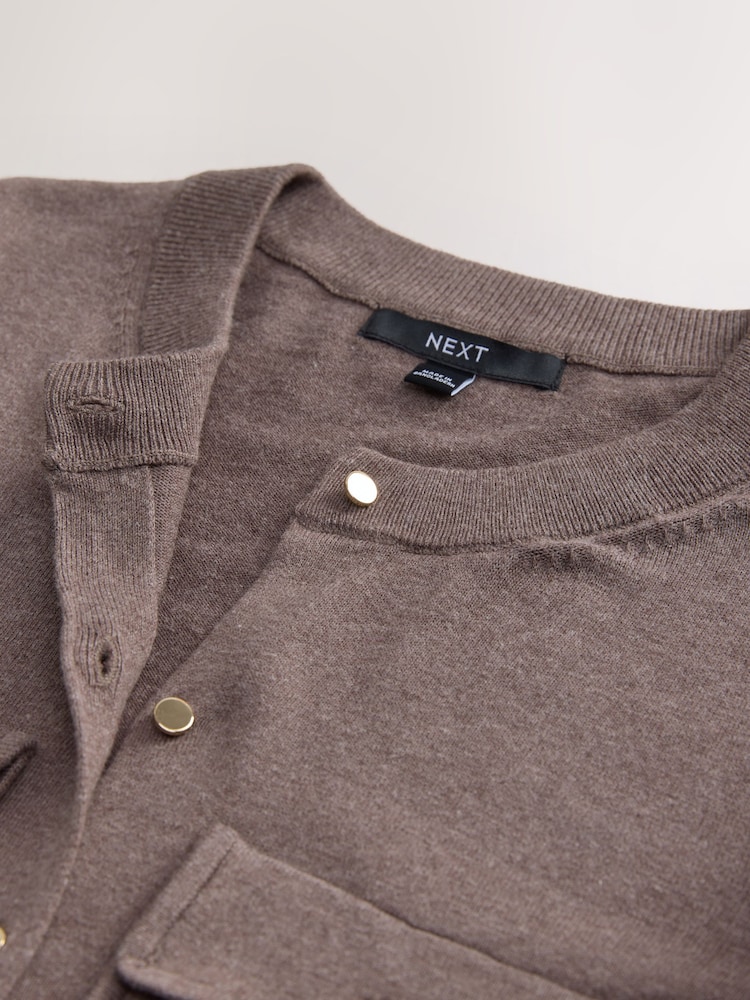 Mole Soft Touch Pocket Front Cardigan With Cotton - Image 8 of 8