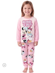 Character Pink Disney Minnie Mouse and Daisy Duck Pyjamas And Dressing Gown - Image 7 of 11