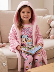 Character Pink Disney Minnie Mouse and Daisy Duck Pyjamas And Dressing Gown - Image 8 of 11