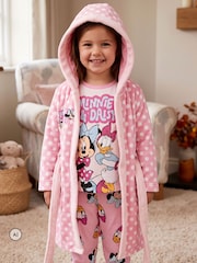 Character Pink Disney Minnie Mouse and Daisy Duck Pyjamas And Dressing Gown - Image 9 of 11