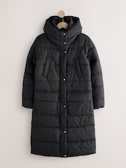 Black Shower Resistant Padded Hooded Coat - Image 6 of 9