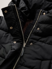 Black Shower Resistant Padded Hooded Coat - Image 7 of 9