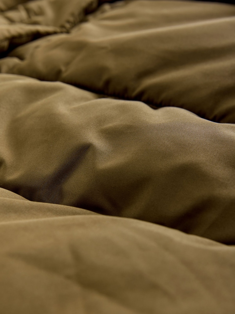 Khaki Green Shower Resistant Padded Hooded Longline Coat - Image 10 of 10 Khaki Green Shower Resistant Padded Hooded Longline Coat - Image 10 of 10