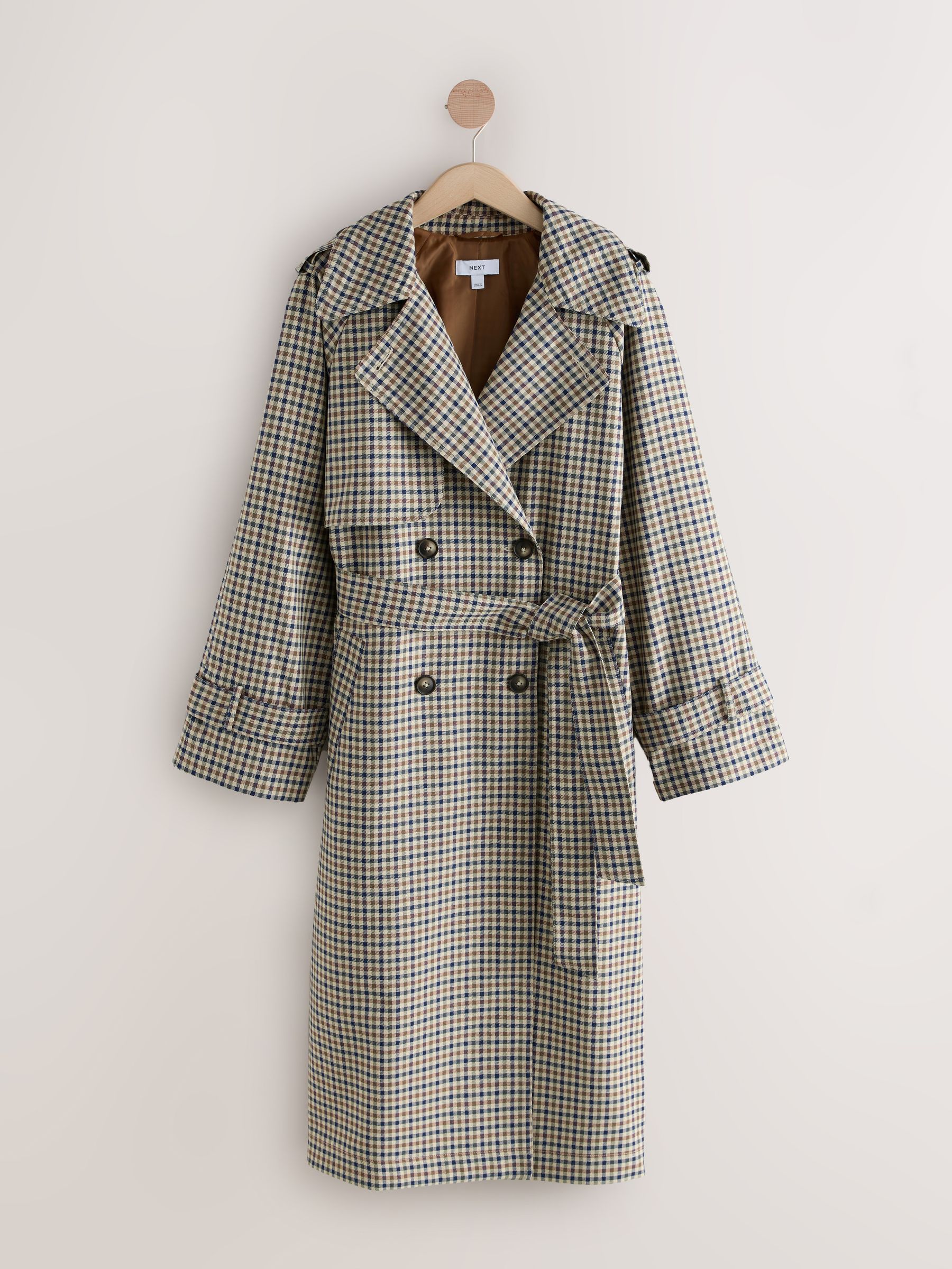 Buy Neutral Check Trench Coat from Next USA