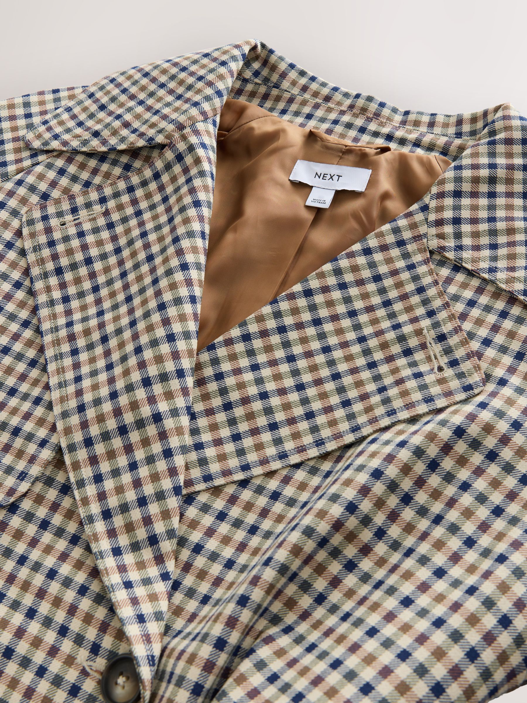 Buy Neutral Check Trench Coat from Next Canada