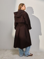 Chocolate Brown Waterproof Trench Coat - Image 2 of 5