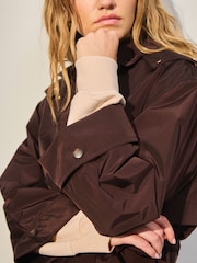 Chocolate Brown Waterproof Trench Coat - Image 4 of 5