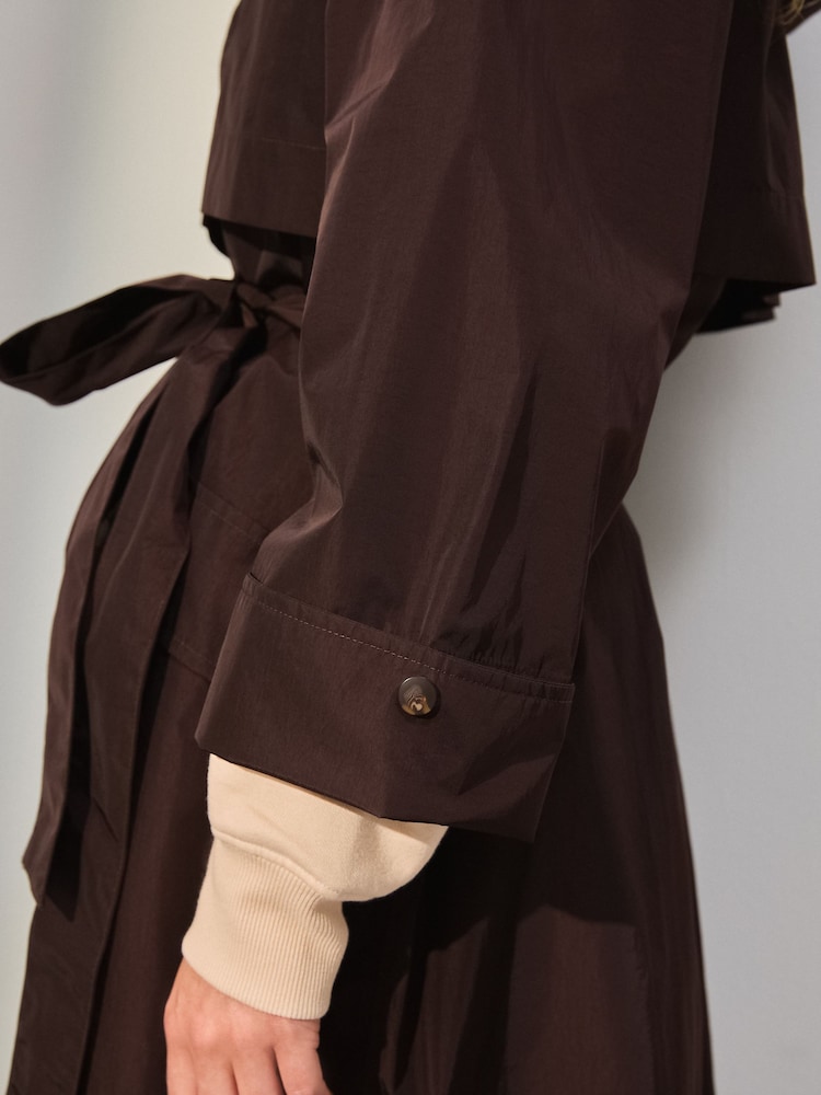Chocolate Brown Waterproof Trench Coat - Image 5 of 5