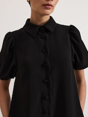 Negro - Phase Eight Candice Denim Scallop 100% Cotton Dress - Imagen 6 de 6
