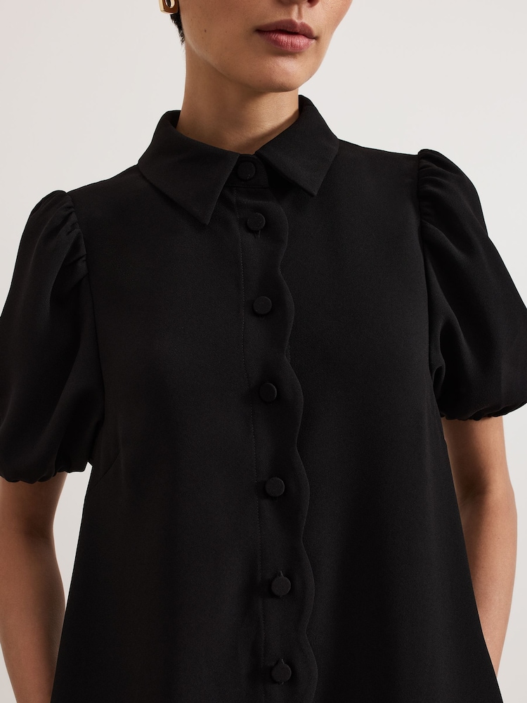Negro - Phase Eight Candice Denim Scallop 100% Cotton Dress - Imagen 6 de 6 Negro - Phase Eight Candice Denim Scallop 100% Cotton Dress - Imagen 6 de 6