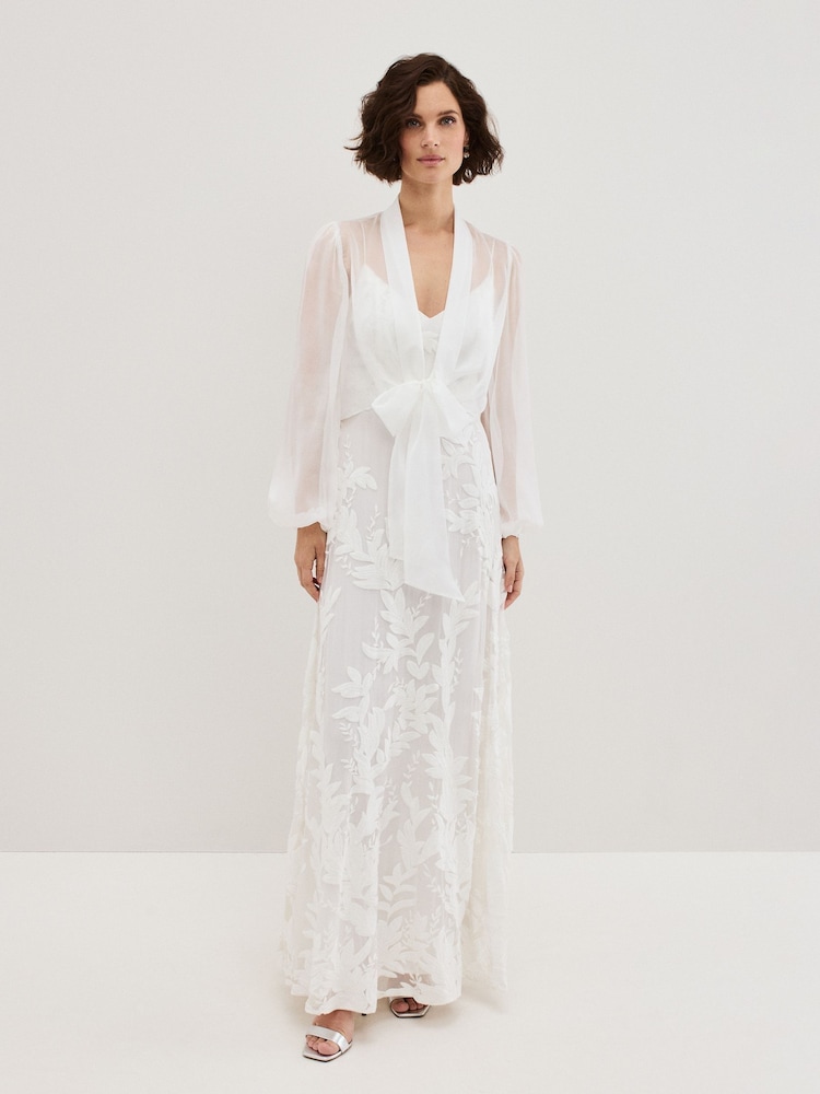 Phase Eight White Arabella Ivory Silk Cover-Up - Image 2 of 7