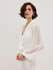 Phase Eight White Arabella Ivory Silk Cover-Up - Image 3 of 7