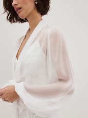 Phase Eight White Arabella Ivory Silk Cover-Up - Image 7 of 7