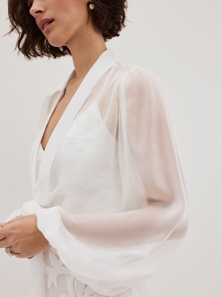 Phase Eight White Arabella Ivory Silk Cover-Up - Image 7 of 7