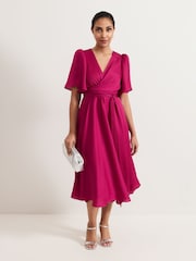 Phase Eight Pink Petite Lucinda Organza Dress - Image 1 of 7