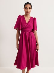 Phase Eight Pink Petite Lucinda Organza Dress - Image 3 of 7