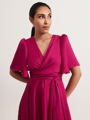 Phase Eight Pink Petite Lucinda Organza Dress - Image 4 of 7