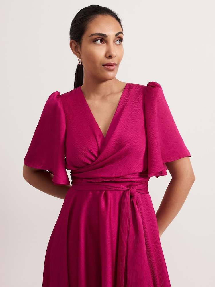 Phase Eight Pink Petite Lucinda Organza Dress - Image 4 of 7
