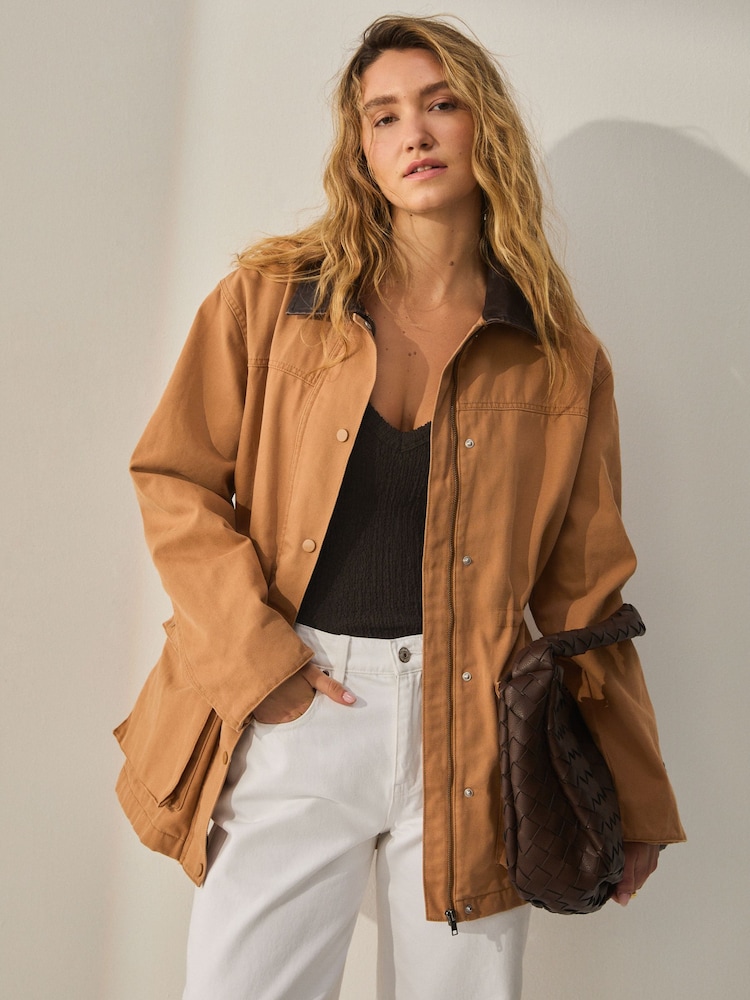 Castanho castanho - Cotton Chore Jacket - Imagem 1 de 10