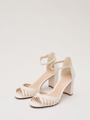 Phase Eight White Leather Strappy Block Heel Sandals - Image 2 of 6