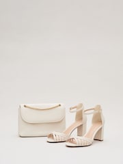 Phase Eight White Leather Strappy Block Heel Sandals - Image 3 of 6