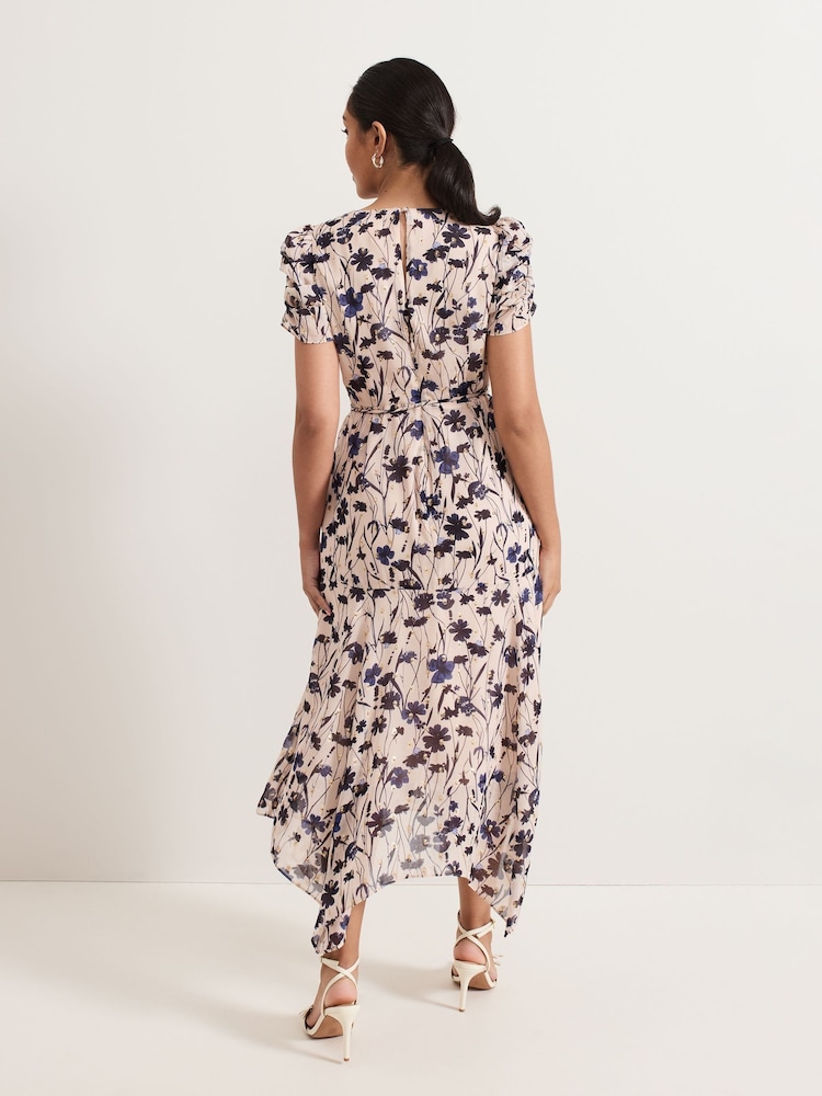 Phase Eight Natural Petite Verity Filcoupe Floral Print Dress - Image 2 of 7