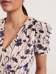 Phase Eight Natural Petite Verity Filcoupe Floral Print Dress - Image 5 of 7