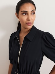 Phase Eight Blue Petite Candice Zip Jumpsuit - Image 4 of 5