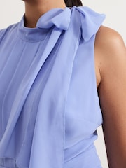 Phase Eight Blue Petite Lucie Tie Neck Jumpsuit - Image 5 of 5