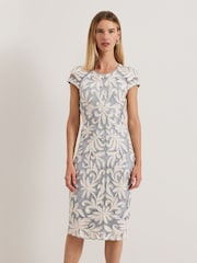 Phase Eight Blue Karima Tapework Midi Dress - Image 1 of 7