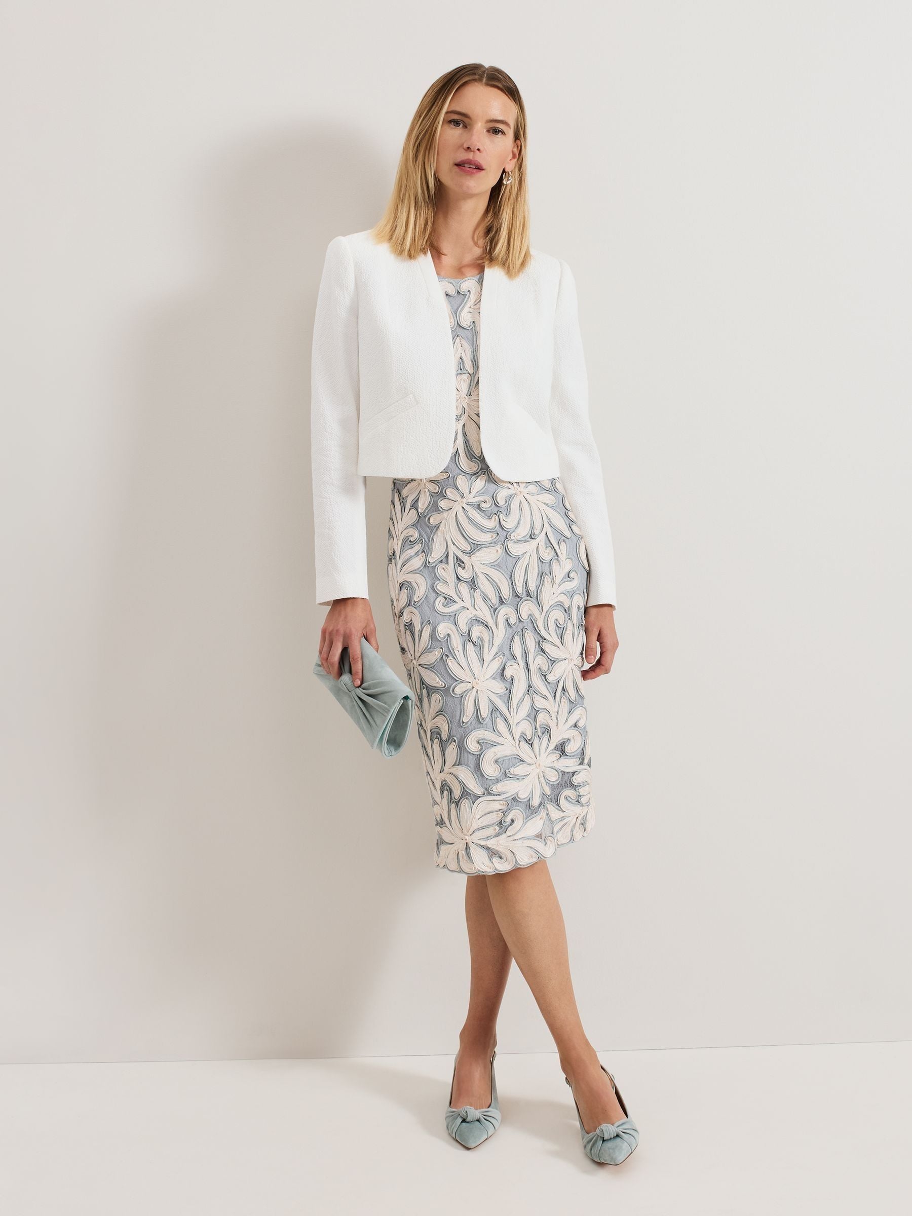 Buy Phase Eight Blue Karima Tapework Midi Dress from the