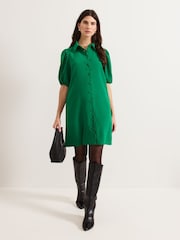 Verde - Phase Eight Candice Denim Scallop 100% Cotton Dress - Imagen 3 de 4
