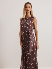 Phase Eight Brown Maxine Spot Chiffon Jumpsuit - Image 3 of 5