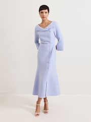 Phase Eight Blue Sienna Tux Dress - Image 1 of 7