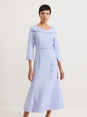 Phase Eight Blue Sienna Tux Dress - Image 3 of 7