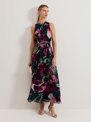 Phase Eight Natural Molly Silk Mix Floral Textured Maxi Dress - Image 1 of 7