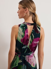 Phase Eight Natural Molly Silk Mix Floral Textured Maxi Dress - Image 3 of 7